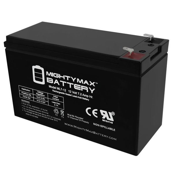 Mighty Max Battery 12V 7Ah SLA Replacement Battery for Yuasa NP7-12EBALT8A MAX3964605
